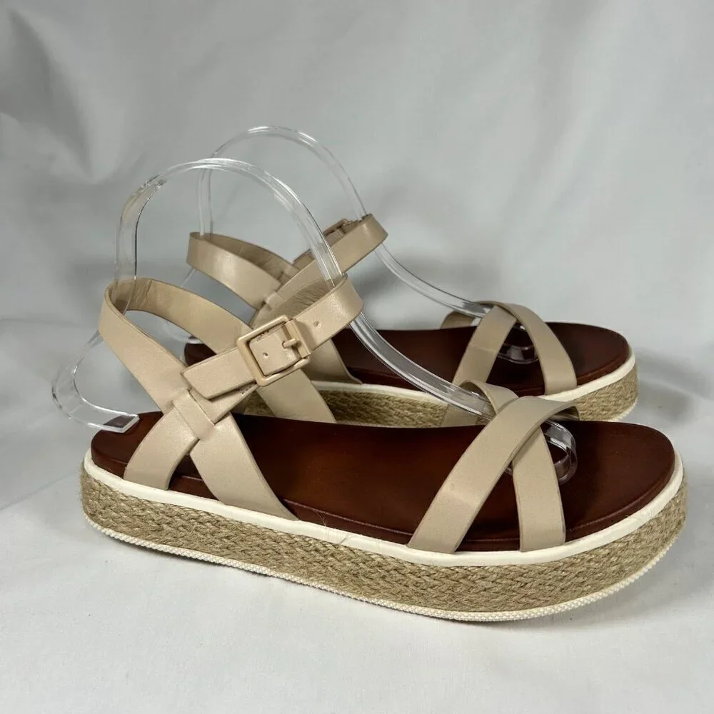 MIA Beige Platform Espadrille Sandals